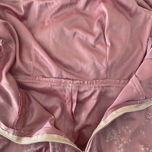 Vintage 1970's Lorrie Deb Union Label Pink Long Floral Zip Formal Dress - 7/8 - Picture 12 of 12